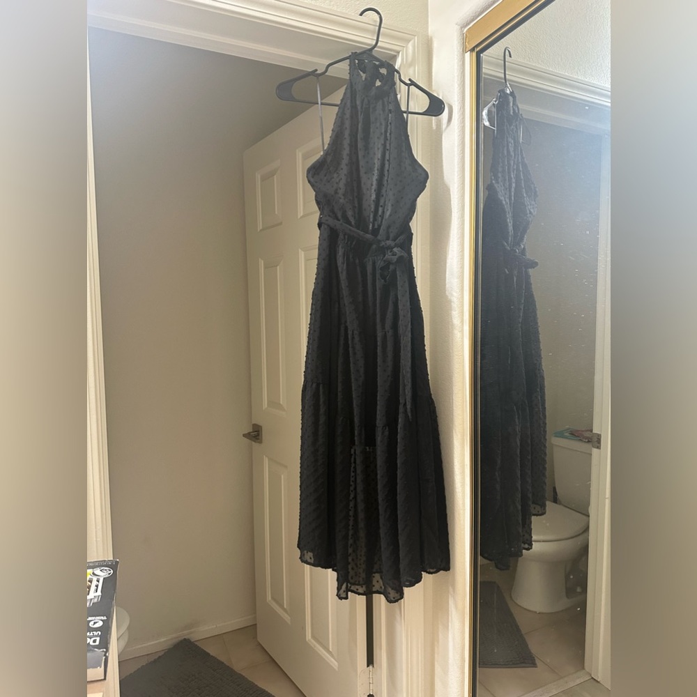 Black halter dress